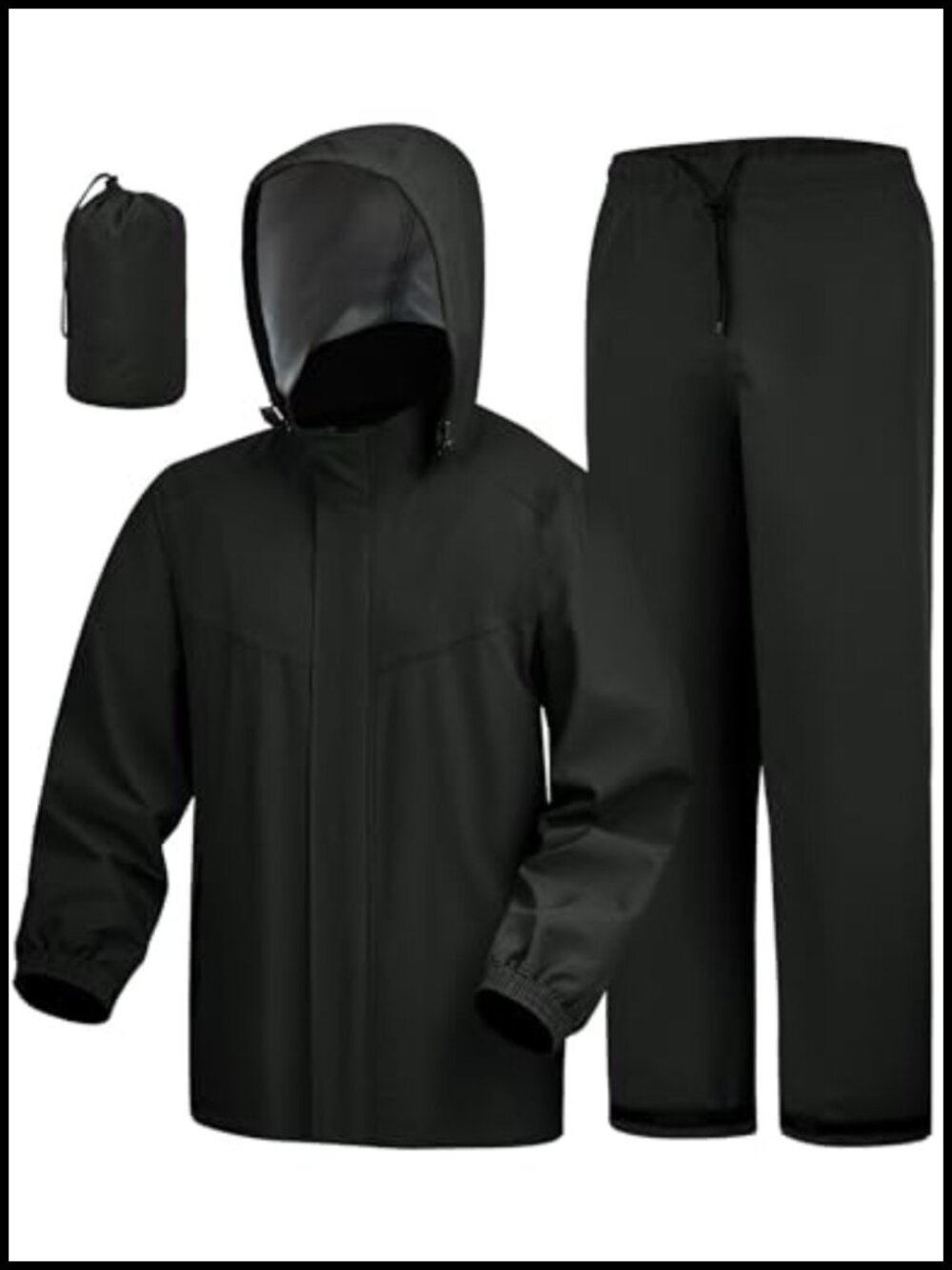 Waterproof 2 Piece Rain Suit Packable Recycled Polyester Rain Gear Set